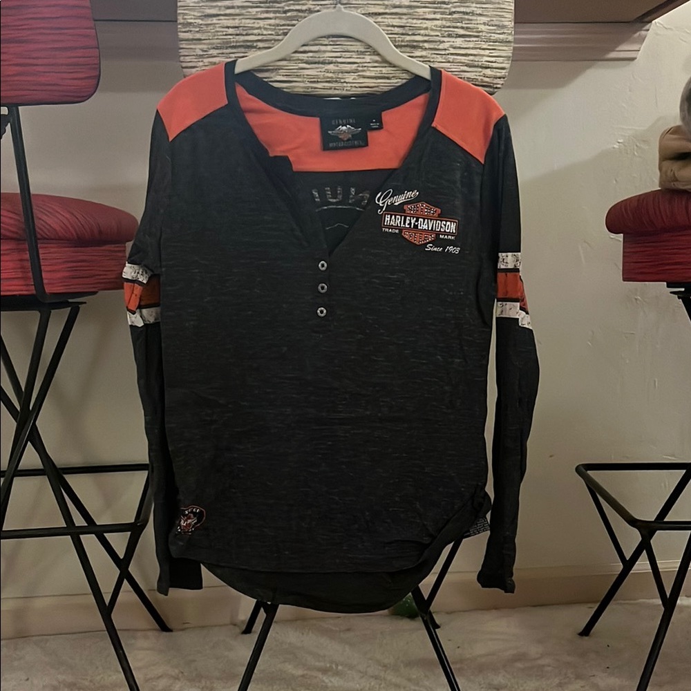 Harley Davidson Women's Genuine Oil Can Henley